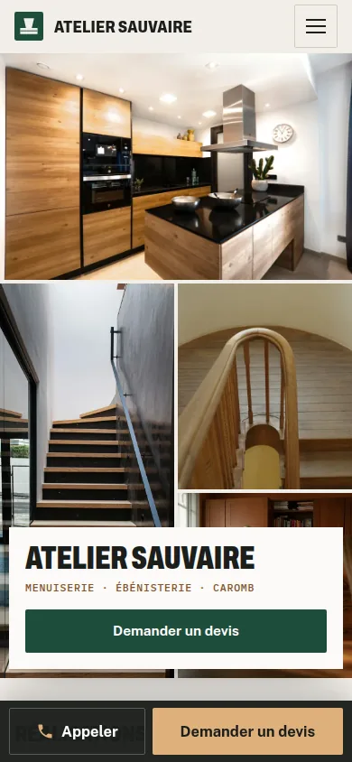 La démonstration Atelier Sauvaire, sur téléphone