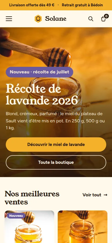 La démonstration Miellerie Solane, sur téléphone