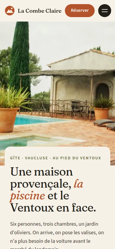 Le même site sur téléphone